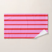 Roze en rode strepen bad handdoek (Handdoek)