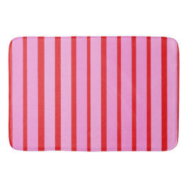 Roze en rode strepen badmat