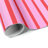 Roze en rode strepen cadeaupapier (Rol Hoek)