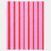 Roze en rode strepen fleece deken (Voorkant)