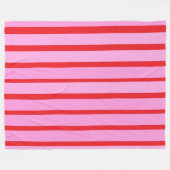 Roze en rode strepen fleece deken (Voorkant (Horizontaal))