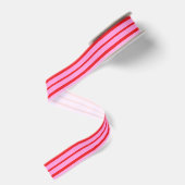 Roze en rode strepen grosgrain lint (Achterkant)