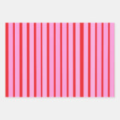 Roze en rode strepen inpakpapier vel (Voorkant 2)