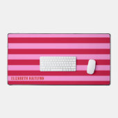 Roze en rode strepen patroon gepersonaliseerd bureaumat (Keyboard & Muis)