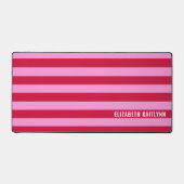 Roze en rode strepen patroon gepersonaliseerd bureaumat (Voorkant)