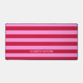 Roze en rode strepen patroon gepersonaliseerd bureaumat (Voorkant)