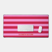 Roze en rode strepen patroon gepersonaliseerd bureaumat (Keyboard & Muis)