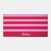 Roze en rode strepen patroon gepersonaliseerd bureaumat (Voorkant)