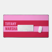 Roze en rode strepen patroon gepersonaliseerd bureaumat (Keyboard & Muis)