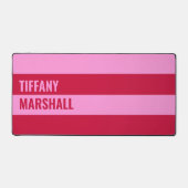 Roze en rode strepen patroon gepersonaliseerd bureaumat (Voorkant)