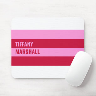Roze en rode strepen patroon gepersonaliseerd muismat