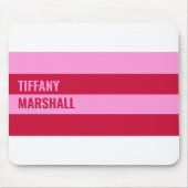 Roze en rode strepen patroon gepersonaliseerd muismat (Voorkant)