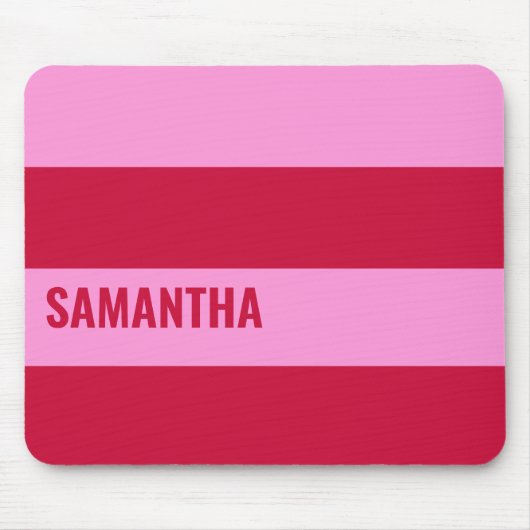 Roze en rode strepen patroon gepersonaliseerd muismat (Voorkant)