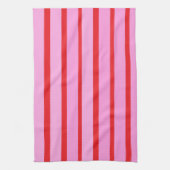 Roze en rode strepen theedoek (Verticaal)
