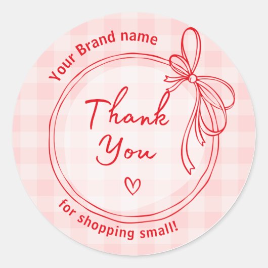 roze en Rode strik Dank u zakelijk Sticker (Voorkant)
