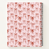 Roze en rode strik esthetische Coquette Notitieboek (Achterkant)