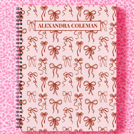 Roze en rode strik esthetische Coquette Notitieboek