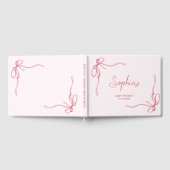 Roze en rode strik meisje Baby shower Gastenboek (Volledig)