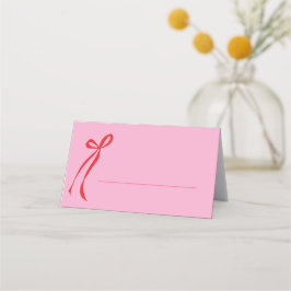 Roze en rode strik naam plaatskaartje