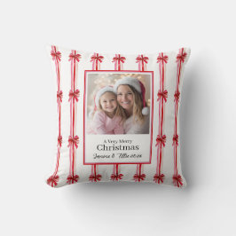 Roze en rode strikken Foto Kerstmis Kussen