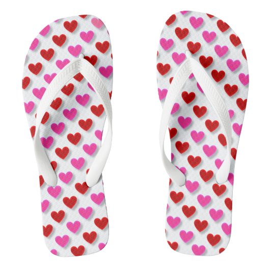 Roze en rode Teenslippers (Voetbed)