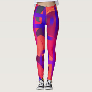 Roze en rode tie kleurstof Leggings