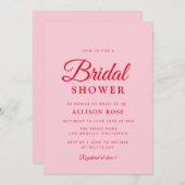 roze en rode trouwfeest uitnodiging (Voorkant / Achterkant)