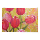 Roze en Rode Tulp-opstelling Kussensloop (Achterkant)