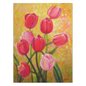 Roze en Rode Tulp-opstelling Tafelkleed (Voorkant)