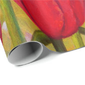 Roze en rode Tulpen schilderen Cadeaupapier (Rol Hoek)