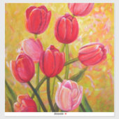 Roze en rode Tulpen schilderen Sticker (Vel)