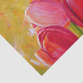 Roze en rode Tulpen schilderen Tissuepapier (Detail)