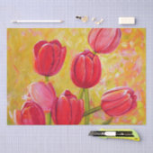 Roze en rode Tulpen schilderen Tissuepapier (Craft)
