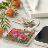 Roze en rode tulpen sleutelhanger (Voorkant Rechts)