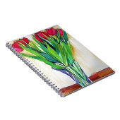 roze en rode tulpen waterverf kunst notitieboek (Rechterzijde)