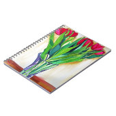 roze en rode tulpen waterverf kunst notitieboek (Linkerzijde)