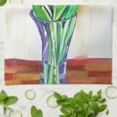 roze en rode tulpen waterverf kunst theedoek (Gevouwen)