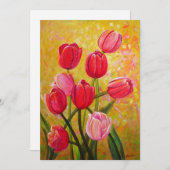 Roze en Rode Tulpenschilderij   Kaart (Voorkant / Achterkant)