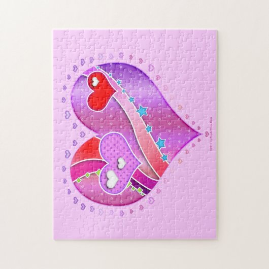 Roze en rode Valentijn Harde puzzel Legpuzzel (Verticaal)