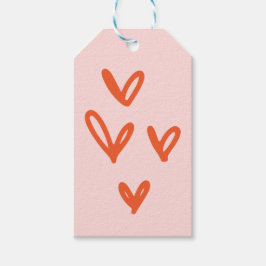 Roze en rode Valentijnsdag Cadeaulabel