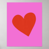 Roze en Rode Valentijnsdag Hart Modern Poster (Voorkant)