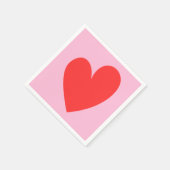Roze en Rode Valentijnsdag Hart Servet (Hoek)