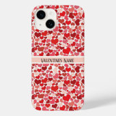 Roze en rode Valentijnsdag harten iPhone case (Achterkant)