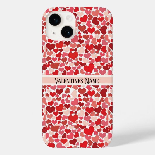 Roze en rode Valentijnsdag harten iPhone case (Achterkant)