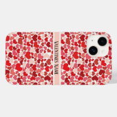 Roze en rode Valentijnsdag harten iPhone case (Achterkant (horizontaal))
