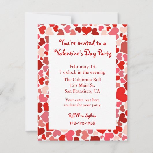 Roze en Rode Valentijnsdag Kaart (Voorkant)