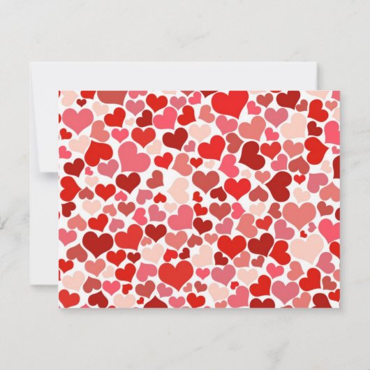 Roze en Rode Valentijnsdag Kaart (Achterkant)