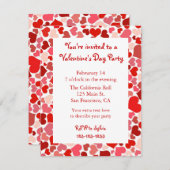 Roze en Rode Valentijnsdag Kaart (Voorkant / Achterkant)