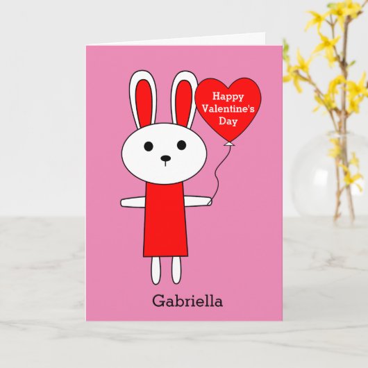 Roze en rode Valentijnsdag Kaart (Gele Bloem)