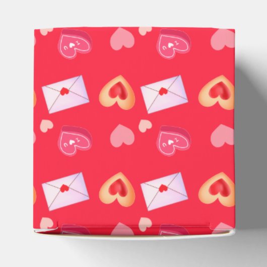 Roze en rode Valentijnsdag Treats & Love Letter Bedankdoosjes (Bovenkant)